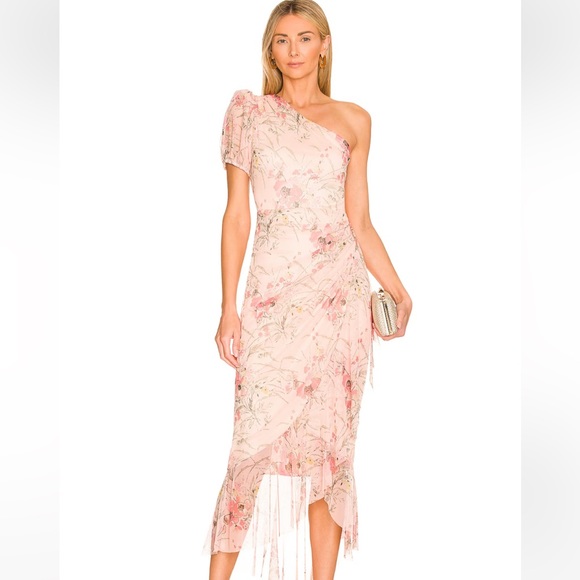 One Shoulder Floral Dress - Picture 1 of 9